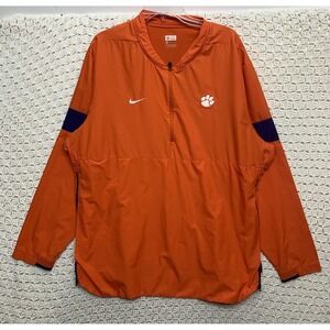 Nike Noah Windbreaker Jacket Storm Clemson 1/2 Zip Mens 2XL Orange Pullover